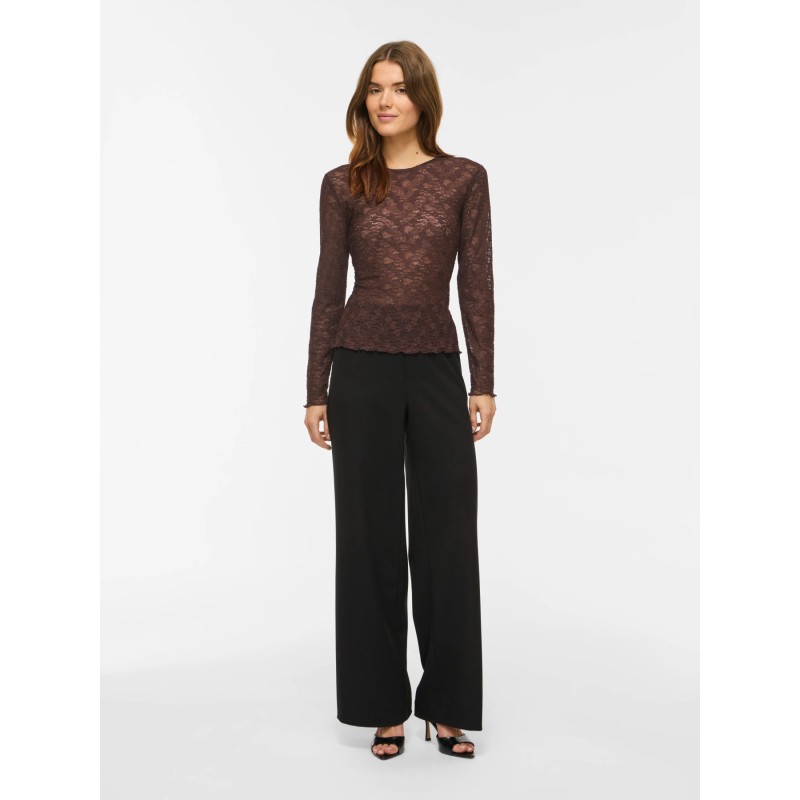 VIFAY Bluse mit Rundhalsausschnitt und Spitze