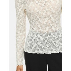 VIFAY blusa con scollo girocollo e pizzo