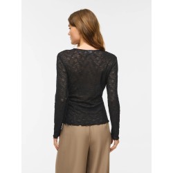VIFAY blusa con scollo girocollo e pizzo