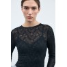 VIFAY Bluse mit Rundhalsausschnitt und Spitze