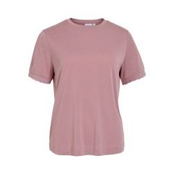 VIMADALIA O-NECK SCALLOP S/S TOP/LC