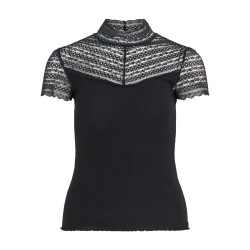 Top VISIA a maniche corte con scollo in pizzo