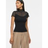 VISIA S/S LACE NECK TOP/KA