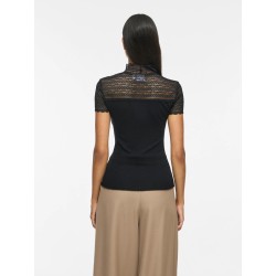 VISIA S/S LACE NECK TOP/KA