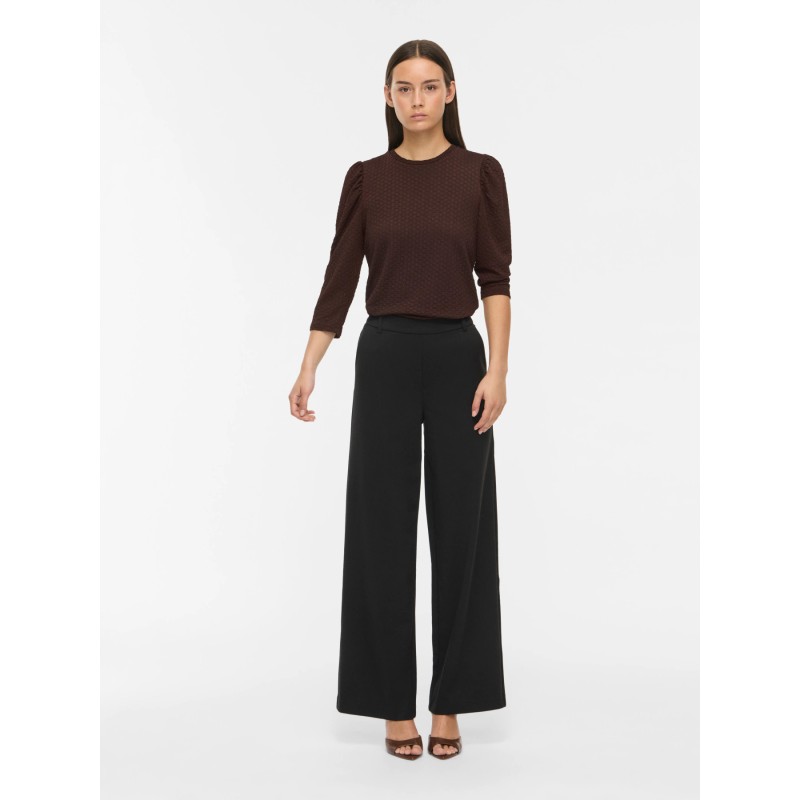 Vianine Puf Jacquard-Top mit 3/4-Ärmeln