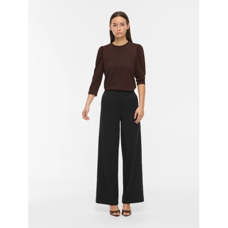Vianine Puf Jacquard-Top mit 3/4-Ärmeln