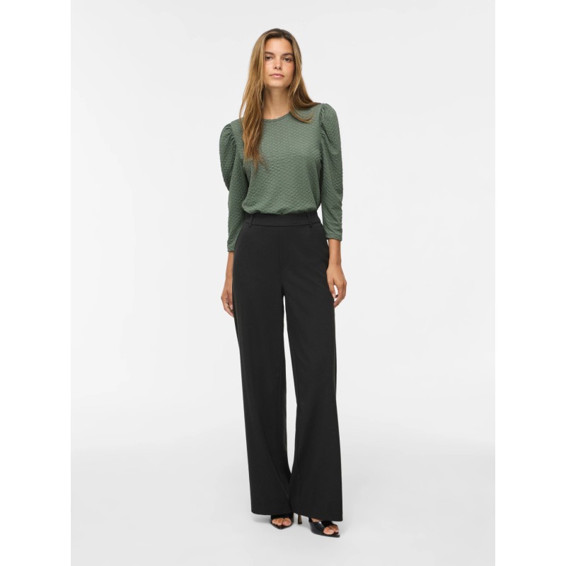 Vianine Puf Jacquard-Top mit 3/4-Ärmeln