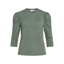 Vianine Puf Jacquard-Top mit 3/4-Ärmeln