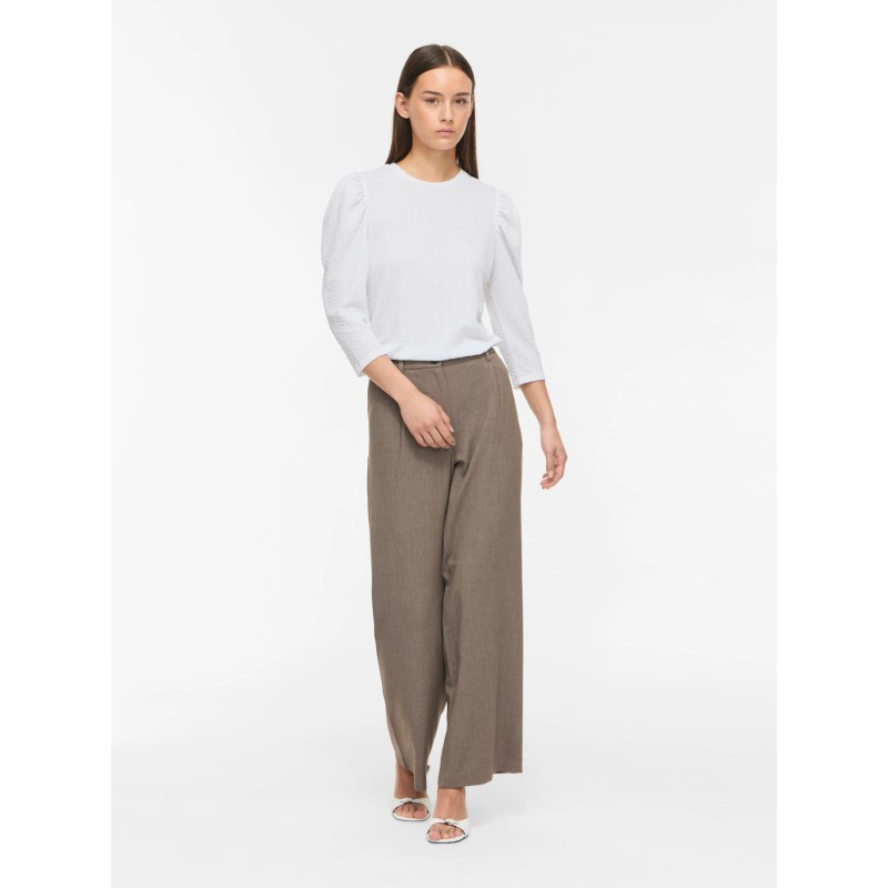 Vianine Puf Jacquard-Top mit 3/4-Ärmeln