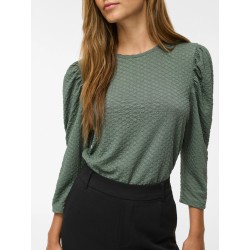 Vianine Puf Jacquard-Top mit 3/4-Ärmeln