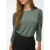 Vianine Puf Jacquard-Top mit 3/4-Ärmeln