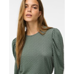 Vianine Puf Jacquard-Top mit 3/4-Ärmeln