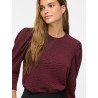 Vianine Puf Jacquard-Top mit 3/4-Ärmeln