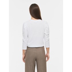 Vianine Puf Jacquard-Top mit 3/4-Ärmeln
