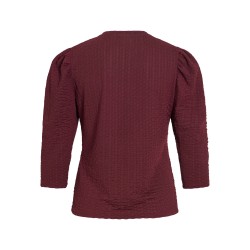 Vianine Puf Jacquard-Top mit 3/4-Ärmeln