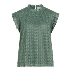 Vinila Jacquard-Top mit Stehkragen für Damen
