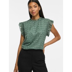 Vinila Jacquard-Top mit Stehkragen für Damen