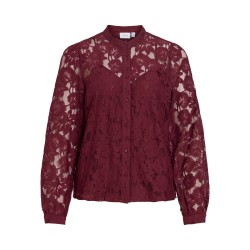 Visala Langarm-Spitzenshirt aus Baumwollmix