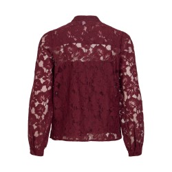 Visala Langarm-Spitzenshirt aus Baumwollmix