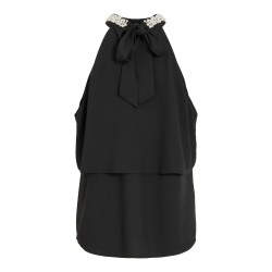 Top Visakira con scollo all'americana in raso