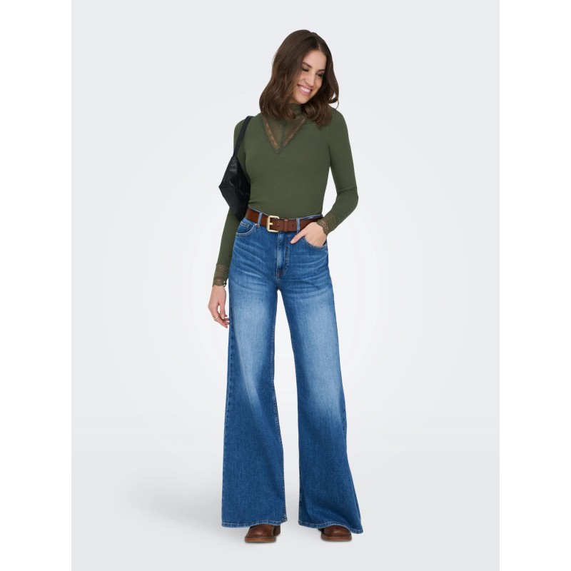 ONLTILDE L/S HIGH NECK LACE TOP JRS NOOS