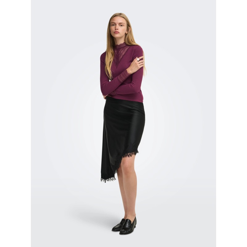 ONLTILDE L/S HIGH NECK LACE TOP JRS NOOS