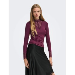 ONLTILDE L/S HIGH NECK LACE TOP JRS NOOS