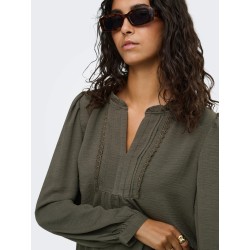 JDYRACHEL Bluse mit V-Ausschnitt und Spitzendetails