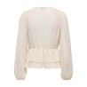 Top ONLSEITRE con volant e scollo a V