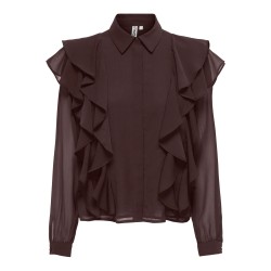 ONLSATI ANINA L/S RUFFLE SHIRT WVN