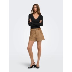 ONLSARA SHARAI Langarm-T-Shirt mit V-Ausschnitt