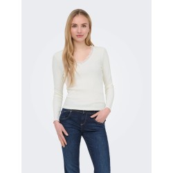 ONLSARA SHARAI Langarm-T-Shirt mit V-Ausschnitt