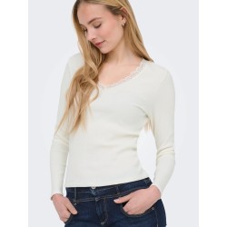 ONLSARA SHARAI Langarm-T-Shirt mit V-Ausschnitt