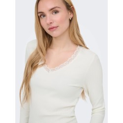 ONLSARA SHARAI Langarm-T-Shirt mit V-Ausschnitt