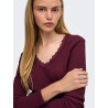 ONLSARA SHARAI T-shirt a maniche lunghe con scollo a V
