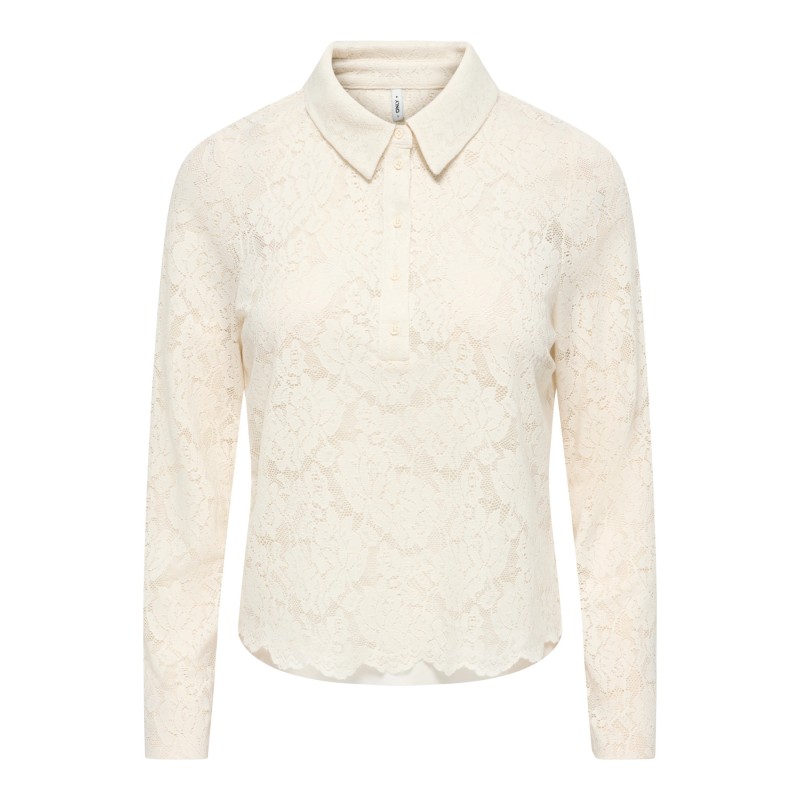 ONLIDA L/S LACE POLO TOP JRS