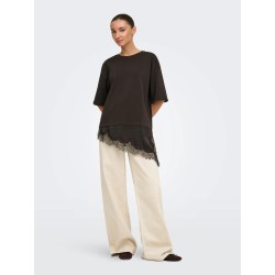 JDYALMA T-Shirt mit Spitzendetail aus Baumwolle