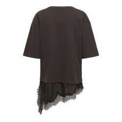 JDYALMA T-Shirt mit Spitzendetail aus Baumwolle