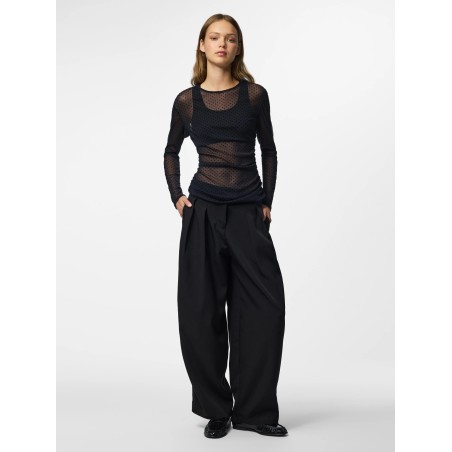 Top da party in mesh con arricciature