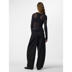 Top da party in mesh con arricciature