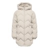 JDYPOWER lange Steppjacke mit Kapuze