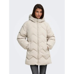JDYPOWER lange Steppjacke mit Kapuze