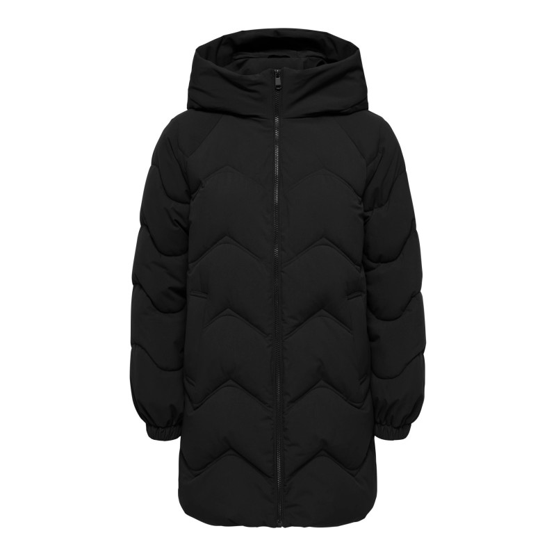 JDYPOWER lange Steppjacke mit Kapuze