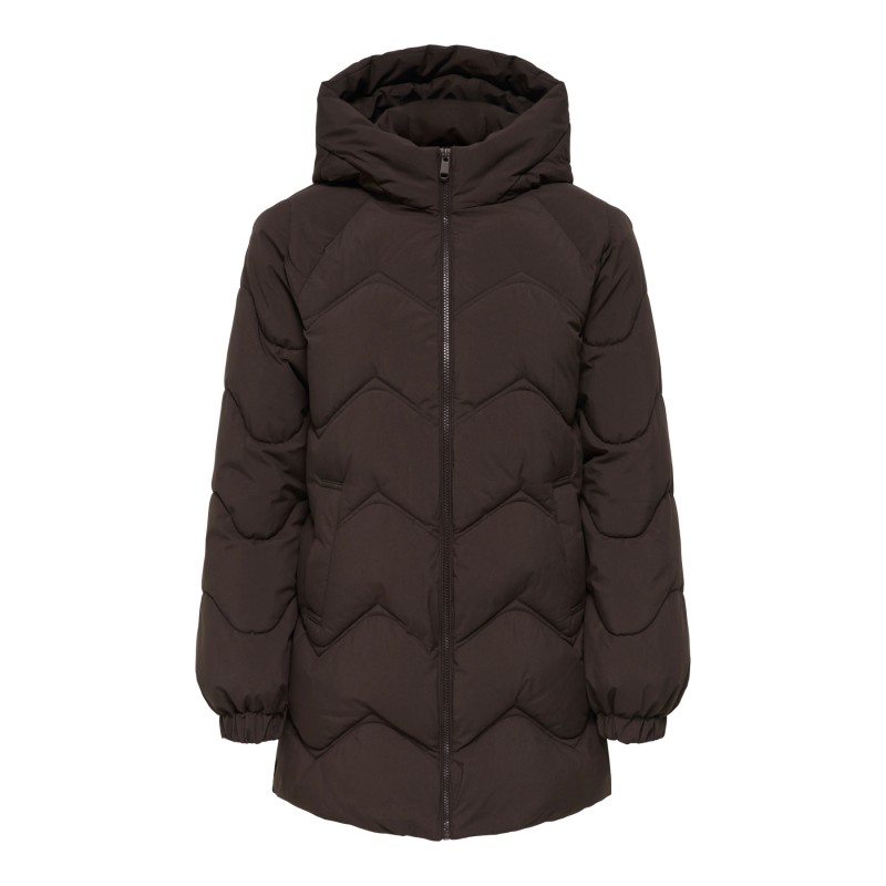 JDYPOWER lange Steppjacke mit Kapuze