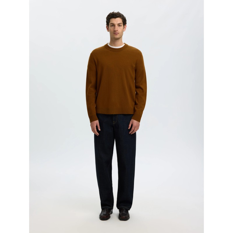 SLMTRAY Merino Brushed Rundhalspullover