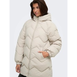 JDYPOWER lange Steppjacke mit Kapuze