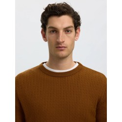 SLMTRAY LS KNIT MERINO CABLE CREW NOOS