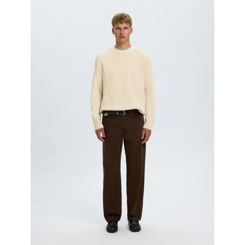 SLMBRAUN KNIT RLX RIB CREW NECK NOOS
