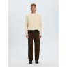 Brauner Strickpullover aus Bio-Baumwolle