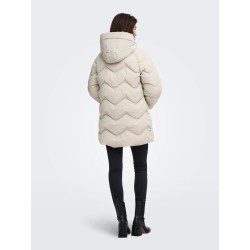 JDYPOWER lange Steppjacke mit Kapuze